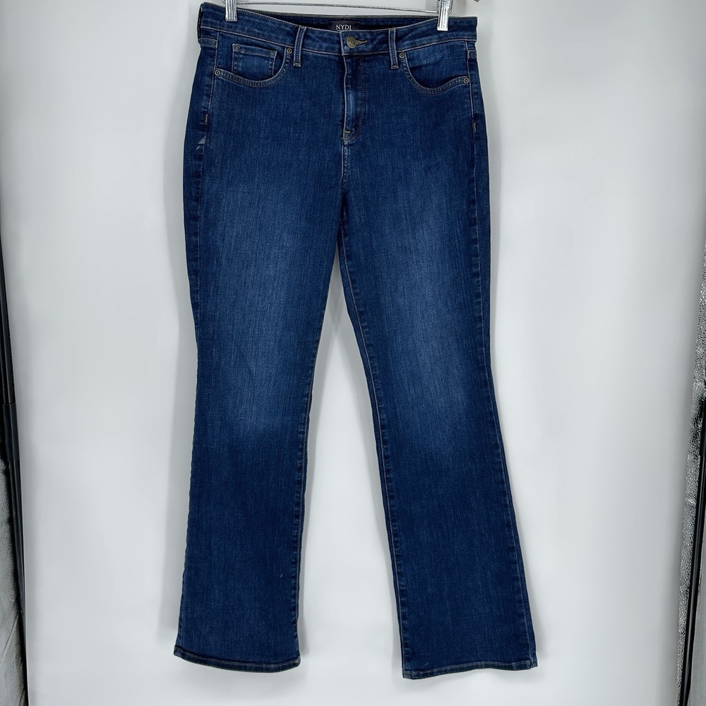 NYDJ dark wash stretch bootcut jeans Barbara Flared Denim Women's Size 10